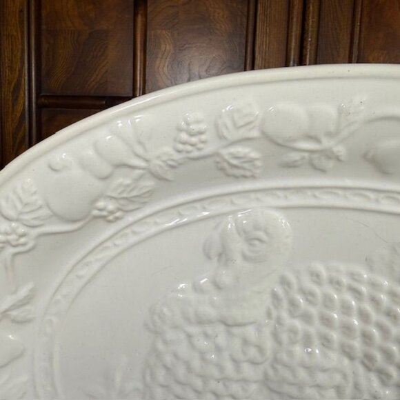 Vintage Gibson Housewares 18 3/8" Ivory Premium Ceramic Oval Turkey Platter - Picture 5 of 12